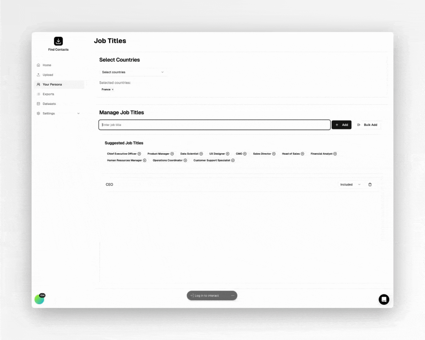 Set your criteria demonstration